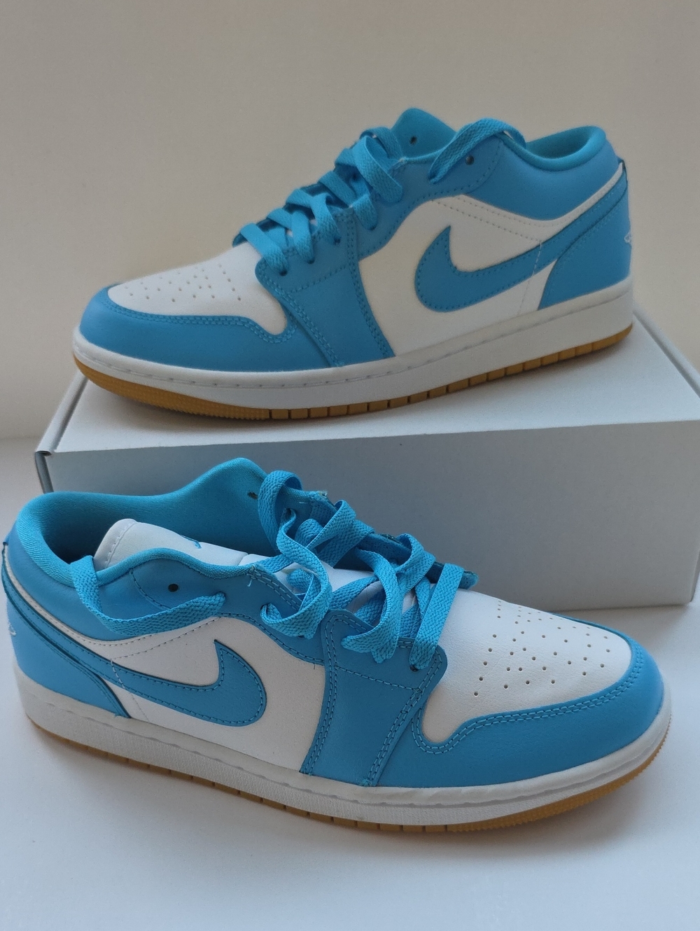 Nike Light Blue and White Low-Top Sneakers